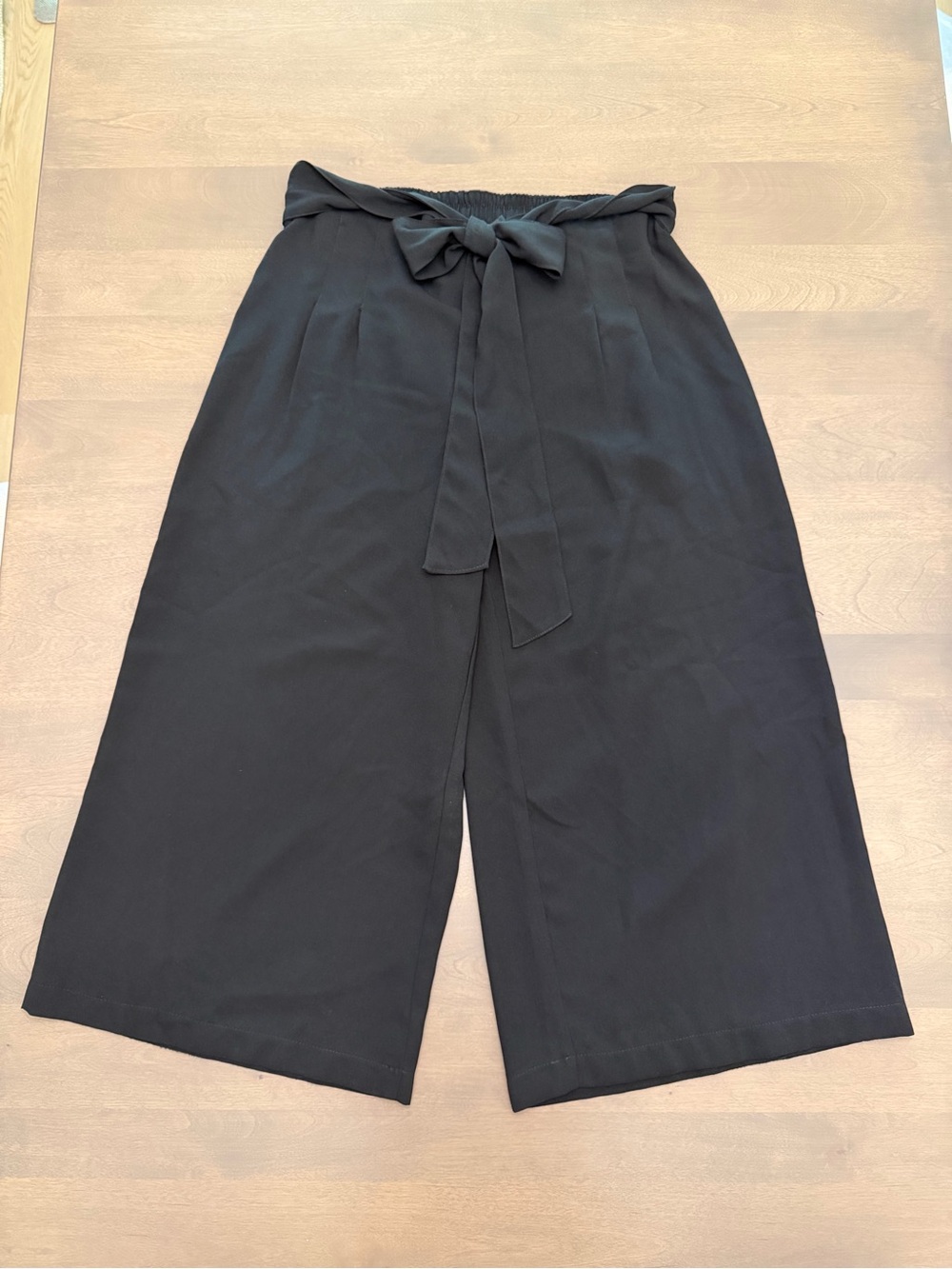 New Directions Black Wide Leg Tie Waist Pants Size 8
